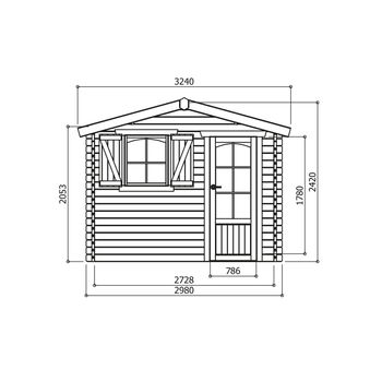 Tuinhuis-Blokhut Servoz: 2980 x 2980 -796 mm - 1