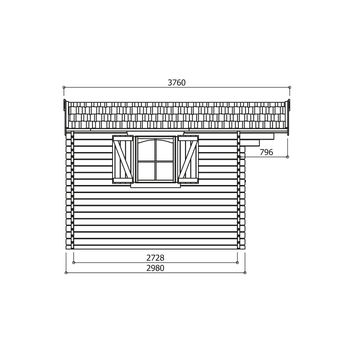 Tuinhuis-Blokhut Servoz: 2980 x 2980 -796 mm - 2