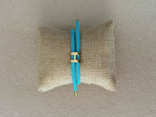 Turquoise blauwe koord armband met letter waterproof hermes