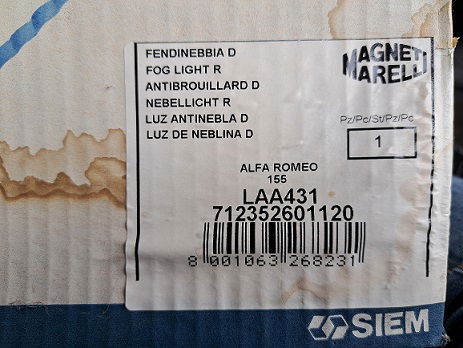 Alfa Romeo 155 (167) Mistlicht Mistlamp Magneti Marelli LAA431 712352601120 Rechts - 4