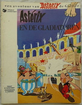 Strip Boek, Asterix, Asterix En De Gladiatoren, Nummer 9, Dargaud, 1980. - 0