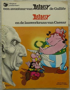 Strip Boek, Asterix, Asterix En De Lauwerkrans Van Caesar, Nummer 17, Dargaud, 1980.