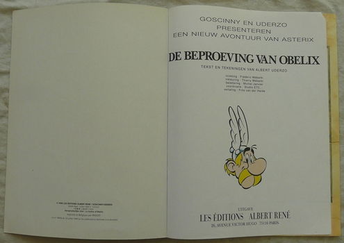 Strip Boek, Asterix, De Beproeving Van Obelix, Nummer 30, Les Editions Albert René, 1996.(Nr.2) - 1