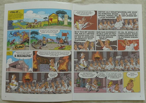 Strip Boek, Asterix, Asterix En De Race Door De Laars, Nummer 37, Les Editions Albert René, 2017. - 2