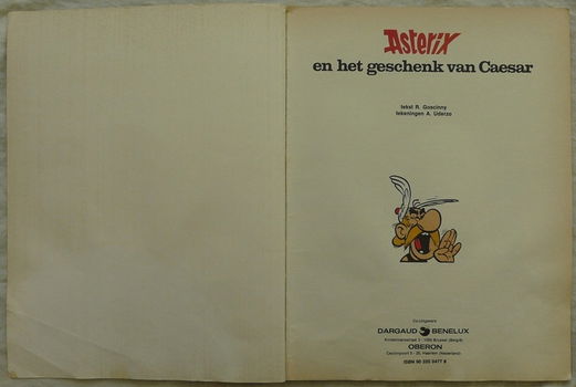 Strip Boek, Asterix, Asterix En Het Geschenk Van Caesar, Nummer 21, Dargaud, 1980. - 1