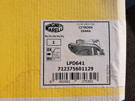 Citroën Xsara Koplamp Magneti Marelli LPD641 712375601129 Rechts - 4