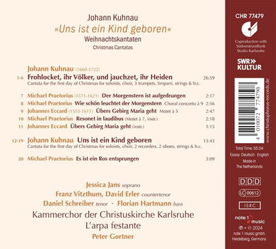 Johann Kuhnau (1660-1722) Weihnachtskantaten - CD - 1