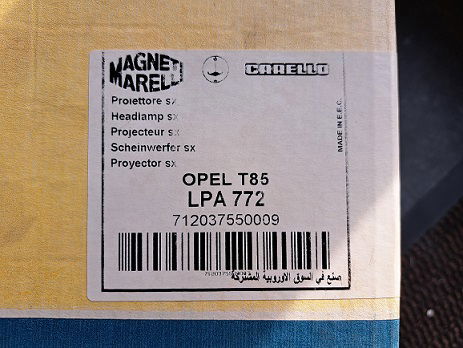 Opel Kadett E Koplamp Magneti Marelli LPA772 712037550009 Links - 4