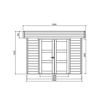 Tuinhuis-Blokhut Odense: 3020 x 3020 mm - 1