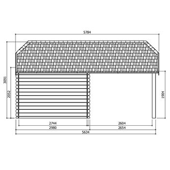 Tuinhuis-Blokhut Cork: 2980 x 2980 + 2654mm ---PROMO--- - 3