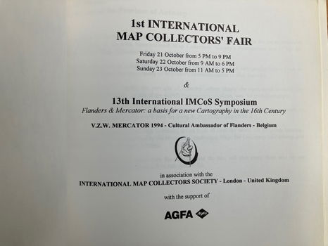 1st International Map Collector's Fair Antwerp - Belgium - 1