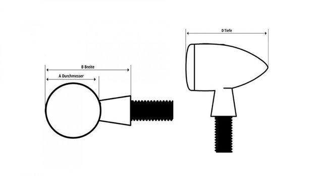 LED knipperlichten COLORADO zwart per paar, - 1