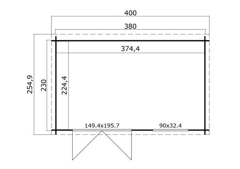 Tuinhuis-Blokhut Timian 230: 400 x 250 cm - 5