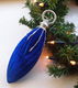 Kersthanger - kerstbal - fluweelstof glitter - 22 cm lang - blauw (nieuw) - 0 - Thumbnail