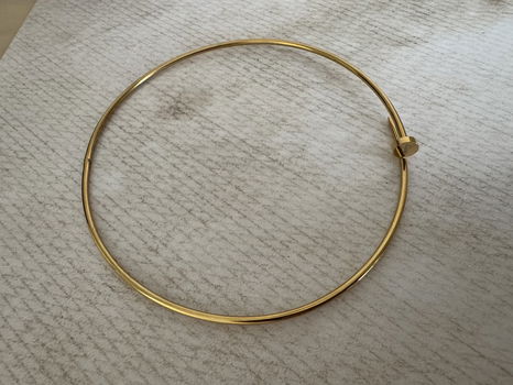 Gouden Clou spijker choker ketting 18k verguld en waterproof - 0