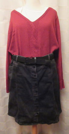 Jeansrok nieuw zwart maat 46 A14