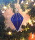 Kersthanger - kerstbal - fluweelstof glitter - 19 cm lang - blauw (nieuw) - 0 - Thumbnail