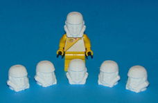 6 Stormtrooper hoofden voor Lego® minifigs