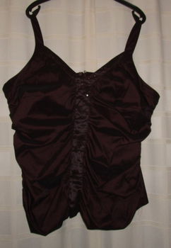 Feestelijke aubergine cocktailtop Ulla Popken maat 50 A19 - 1