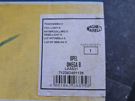 Opel Omega B (V94) Mistlamp Mistlicht Magneti Marelli LAA531 712362401129 Rechts - 3