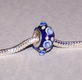 Blauwe Murano bead met lampwerk decoratie, past op armband - 0 - Thumbnail