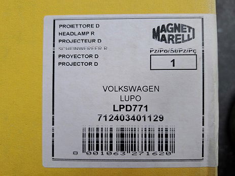 VW Lupo Koplamp Magneti Marelli LPD771 712403401129 Rechts - 4