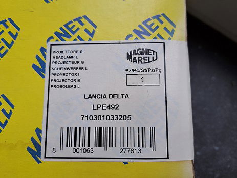 Lancia Delta II (836) Koplamp Magneti Marelli LPE492 710301033205 Links - 4