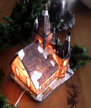 Kerstverlichting: kerk / kathedraal voor kerstdorp - Kerstdecoratie - 3