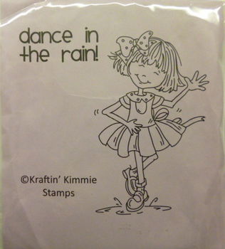 Kraftin' Kimmie rubber stempel Dance in the rain - 0