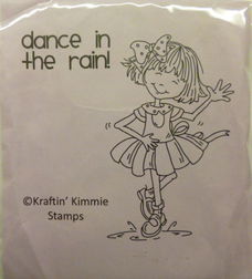 Kraftin' Kimmie rubber stempel Dance in the rain