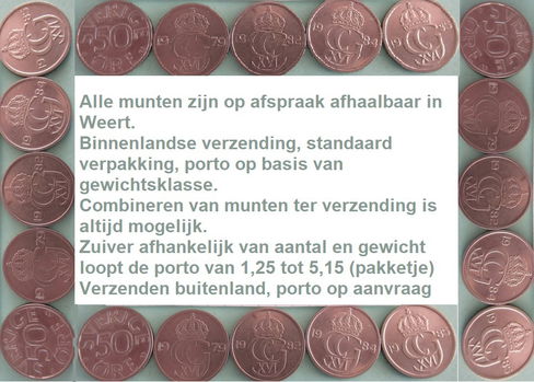 oude Zweedse munten, ijzeren oorlogsmunten 1 öre 1942/1959 - 1