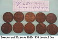 Zweden, sets oude bronzen en koperen munten, sets nr. 27, 28, 29, 30, 31, 33,34 - 3 - Thumbnail