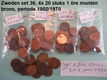 Zweden, oude munten in koper en brons, complete sets, nr. 34a, 35, 36, 91, 92 en 95 - 2 - Thumbnail