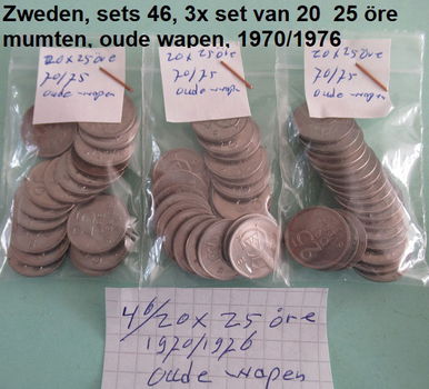 Zweden, div. sets oude munten, sets nr. 35A, 46, 46A, 47, 48, 50 en 76 - 1