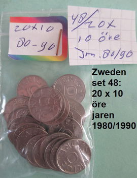 Zweden, div. sets oude munten, sets nr. 35A, 46, 46A, 47, 48, 50 en 76 - 3