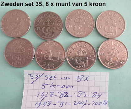 Zweden, div. sets oude munten, sets nr. 35A, 46, 46A, 47, 48, 50 en 76 - 5