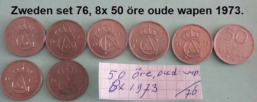 Zweden, div. sets oude munten, sets nr. 35A, 46, 46A, 47, 48, 50 en 76 - 6