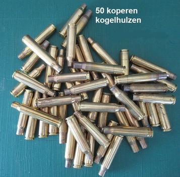 laatste pakket, 50 messing kogelhulzen div., kalibers - 0