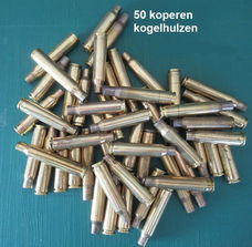 laatste pakket, 50 messing kogelhulzen div., kalibers