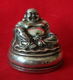 Lachende Boeddha, silverplated bronzen beeldje - 0 - Thumbnail