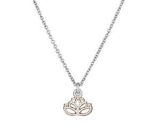 Lotus zilverkleurig aan ketting, op cadeaukaartje