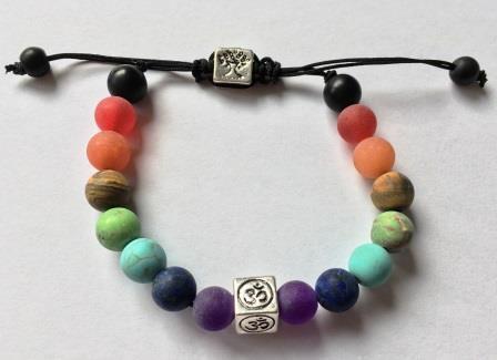 Chakra armband met Levensboom en Aum bedel - 0