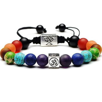 Chakra armband met Levensboom en Aum bedel - 1