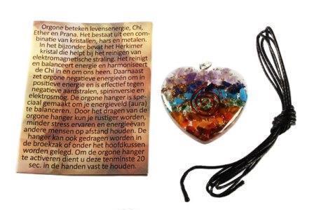 Orgone hartvormige chakrahanger met spiraal - 1