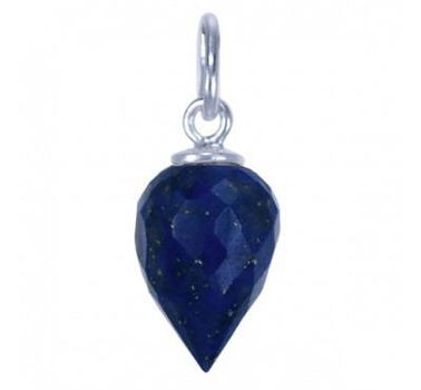 Zilveren bedel hanger met Lapis Lazuli druppel - 0