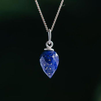 Zilveren bedel hanger met Lapis Lazuli druppel - 1