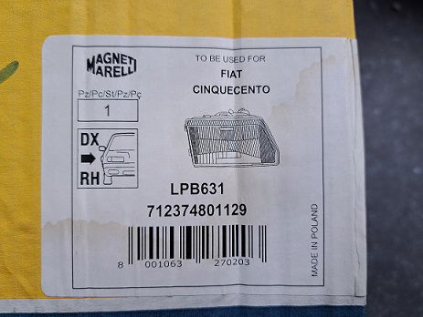 Fiat Cinquecento (170) Koplamp Magneti Marelli LPB631 712374801129 Rechts - 4