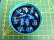 Nr. 358, donkerblauwe glaskralen met wit - 0 - Thumbnail