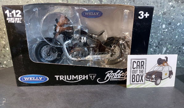 Triumph Bonneville bobber zwart 1/12 Welly W105 - 4