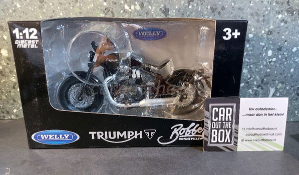 Triumph Bonneville bobber zwart 1/12 Welly W105 - 5